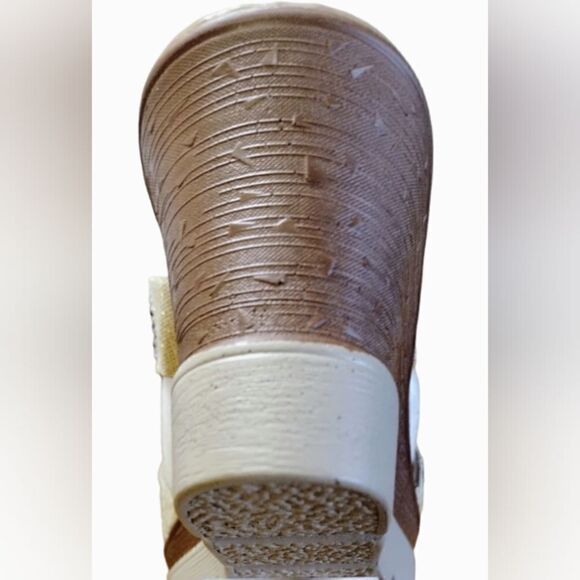 WEDGE SANDAL EMBELLISHED NEW  Navy/Rose Gold Rubber Sole SIZE 8 - Picture 5 of 5